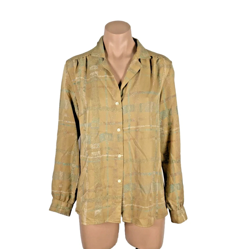 Blusa Muñeca Bebé Levi Strauss & Co Vintage Años 60 50 Tostada A Cuadros Abotonada S/M Foto 1 de 4