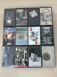Classic Rock 12 Audio Cassette Tape Lot: Whitesnake, Bon Jovi, U2, Ratt, Elton J - Picture 1 of 6