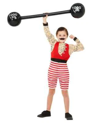 Strong Boy Man Costume Circus Themed Fancy Dress Greatest Showman M L - Image 1 of 3