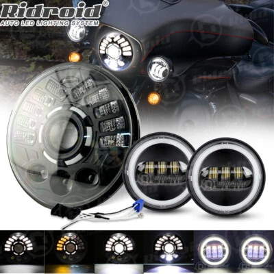 Faro LED de 7" y luces de paso de 4,5" para Harley-Davidson Electra Glide Classic Foto 1 de 4