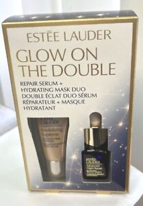 ESTEE LAUDER GLOW ON THE DOUBLE REPAIR & HYDRATING Mask Duo new in box