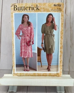 Butterick 6723 Button Shirt Dress ZZ Size L-XXL Plus 16-26 Sewing Pattern NEW - Picture 1 of 2