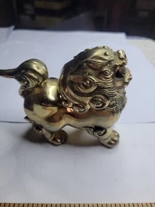 Chinese Cast Bronze Tone Fu/foo Dog Incense Burner Head Comes Off 5"x3" - Picture 1 of 8