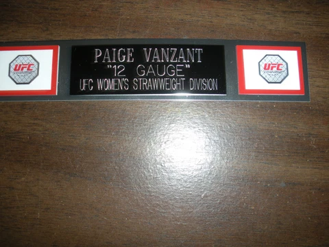 PAIGE VANZANT (UFC) NAMEPLATE FOR SIGNED TRUNKS DISPLAY/PHOTO/PLAQUE Cover