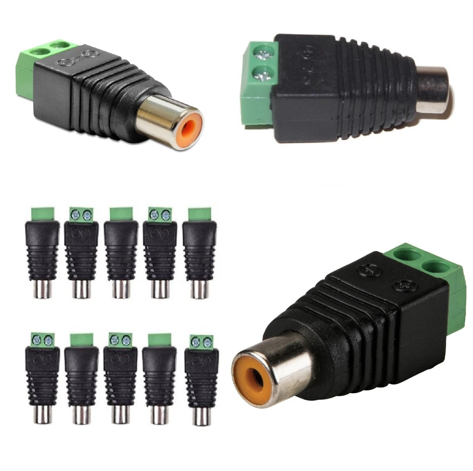 STG-TOP CONNETTORE adattatore RCA femmina con morsetti a vite presa AV audio rapido