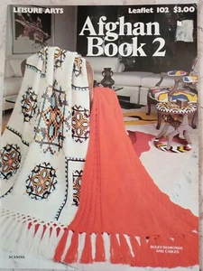 Leisure Arts Afghan Book 2 Leaflet #102 VTG 1977 Knit and Crochet 16 patterns - Picture 1 of 12