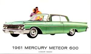 Postcard 1961 Mercury Meteor 600 2 Door Sedan Green  - Picture 1 of 2
