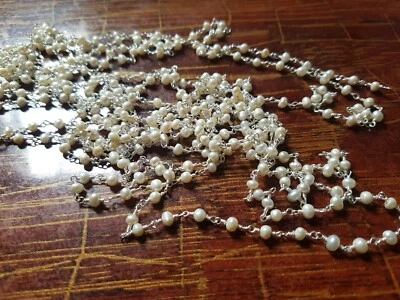 Перламутровый четки соединительный бисер серебро 925 пробы цепочка для ювелирных изделий - Изображение 1 из 4