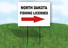 NORTH DAKOTA _FISHING LICENSES RIGHT ARROW  Yard Sign w Stand LAWN SIGN Single
