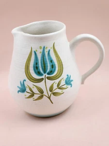 "Jarra franciscana grande vintage tiempo de tulipán loza 71/4"" núcleo de cabaña" - Imagen 1 de 8