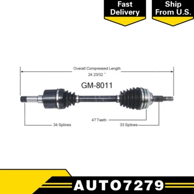 Передний левый вал оси CV для 2000 2001 2002 Saturn SC1 SC2 SL1 SL2 SW1 SW2 - Изображение 1 из 3