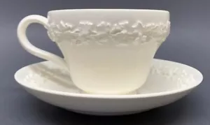 Vintage Wedgwood Embossed Queensware Cream on Cream Cup & Saucer Set - Picture 1 of 6