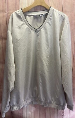 Jaqueta pulôver corta-vento vintage IZOD camisa de vento masculina empacotável tamanho XL bolso - Imagem 1 de 4