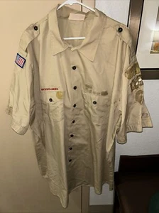 Boy Scout BSA UNIFORM SHIRT  Men’s 4XL Extra Large Short Sleeve Tan G49 - Picture 1 of 9