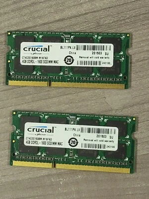SAMSUNG CRUCIAL MIXED BRANDS 8GB 2X4GB  PC3 1600 12800S DDR3 Laptop Memory Ram - Image 1 of 4
