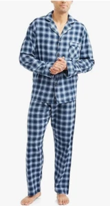 Hanes Mens Flannel Pajamas (Small, New Blue Plaid) - Picture 1 of 3