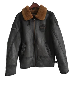 Chaqueta para hombre PME Legend clásica americana piel de oveja lammy piel de oveja marrón talla L - Imagen 1 de 24