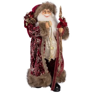 24 Zoll große Weihnachtsmann Sammlerpuppe, Weihnachtsmann Weihnachtsfigur, burgund - Bild 1 von 6