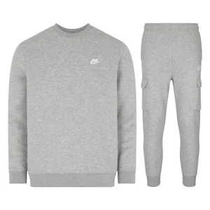 Nike Sportswear Men's Club Fleece Cargo Tracksuit Grey - Picture 1 of 9