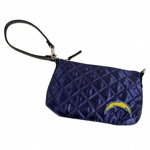 NEW SAN DIEGO LOS ANGELES CHARGERS QUILTED PURSE WRISTLET LICENSED Cover