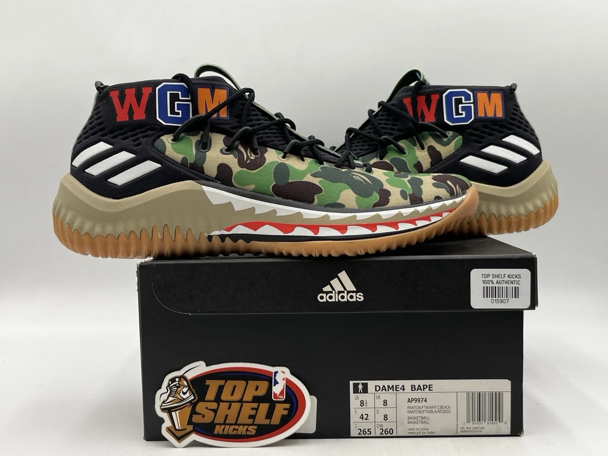 adidas A Bathing Ape x Dame 4 Green Camo for Sale | Authenticity