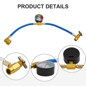 Recharge Hose With Pressure Gauge R134A Recharge Hose Accurate Pressure Gauge - Picture 1 of 12