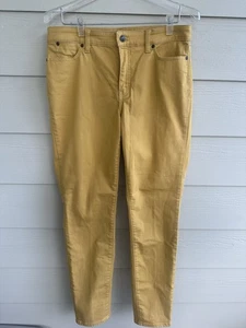 Talbots Slim Ankle senfgelb Denim Jeans Damen 8 lang Stretch hoher Bund - Bild 1 von 16