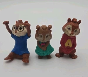 Alvin und die Chipmunks Figuren Lot - Alvin, Simon & Brittany - 3 Mini PVC Spielzeug - Bild 1 von 2
