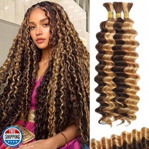 CIFENDIN Trenzado de Cabello Humano para Trenzas Boho 20 Pulgadas 110g Color 4/27 Resaltador - Imagen 1 de 5