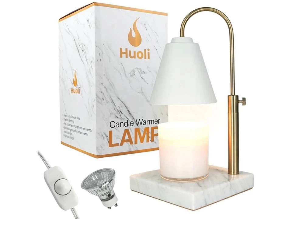 Calentamiento de velas Huoli con atenuador - Calentador de velas eléctrico ajustable base de mármol Foto 1 de 4