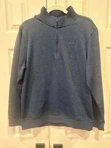 Pullover Under Armour 1/4 Cremallera Cold Gear Calce Suelto Para Hombre Talla Grande Azul Jaspeado - Imagen 1 de 5