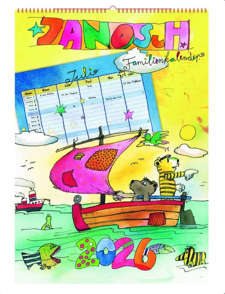 Janosch Familienkalender 2026 ca. 59,4 x 42 cm - Bild 1 von 1