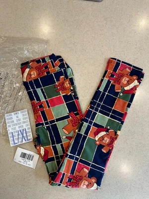 LuLaRoe Leggings Navidad Niñas L/XL Rojo/Verde/Azul con Ositos de Peluche Nuevo con Etiquetas Foto 1 de 4