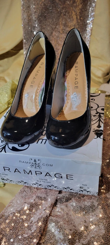 Mujer Negro 4 Tacones Bomba Talla 6.5 by Rampage Foto 1 de 4