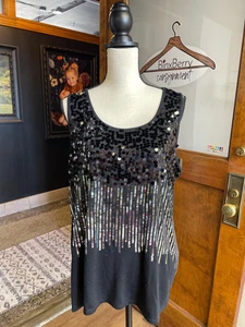George Black Sequined Tank (2X) - Picture 1 of 4