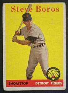 1958 Topps #81 Steve Boros Detroit Tigers RC Rookie (White Letters) - PR - Picture 1 of 2