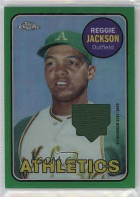 2020 Topps Chrome Retro Rookie Relics Green Refractor /99 Reggie Jackson HOF - Image 1 of 2