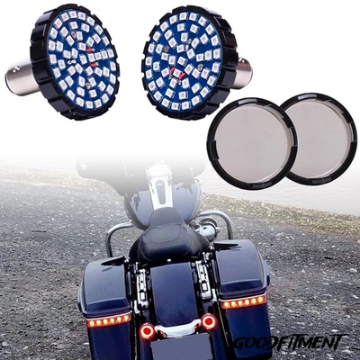 Pair Motorcycle LED Turn Signals Brake Lights 1157 Bullet For Harley Davidson - Image 1 of 4