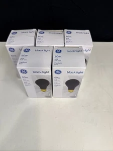 GE 60W Black Light Bulbs A19 Luz Negra Medium Base – 5 Pack - Picture 1 of 4