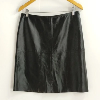 United Colors of Benetton Skirt Size 46 Black Leather  Straight Pencil Modern  - Image 1 of 4