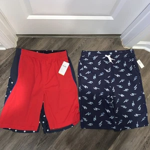 Lot Of 2 Old Navy Boys Shorts, Size XXL/18, Blue, Red, With Tags - Picture 1 of 10