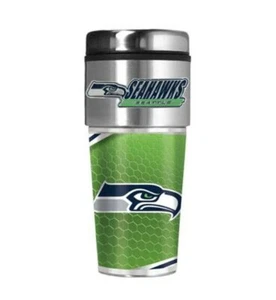 Seattle Seahawks Metallic Travel Tumbler Stainless Steel 16oz - Picture 1 of 3
