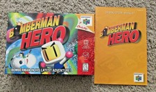 BOMBERMAN HERO NINTENDO 64 AUTHENTIC BOX AND MANUAL ONLY RARE NO GAME