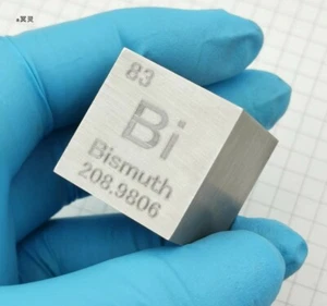 1 piece 99.99% 161 grams 4N Bi Bismuth Cube 1 inch Carved Element Periodic Table - Picture 1 of 4