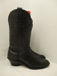 Double H Womens Black Leather Western Cowboy Boots Style 51071 Size 6.5 M USA - Picture 1 of 11