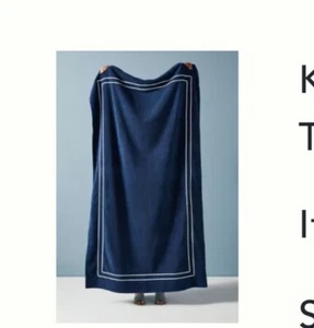 Kassatex Amalfi Cotton Beach Towel Navy - Picture 1 of 1