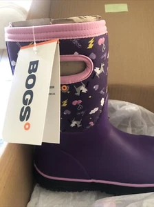 BOGS Youth Girls Waterproof Boots Purple Pink Pegasus 4 Big Kids New in Box - Picture 1 of 9