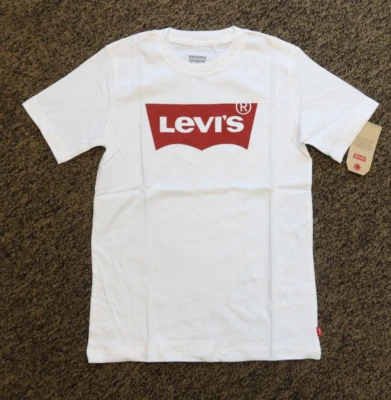 Nova Camiseta Logotipo Masculino Levi's - Tamanho XL (13-15 anos) - Branca - Imagem 1 de 2