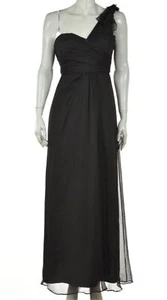 Vestido Amsale Mujer Talla 2 Gris Funda Lisa Cintura Imperio Vestido Largo Un Hombro - Imagen 1 de 4