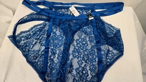Torrid Sexy HighWaist Strappy Lace Cutout Panties Thong Plus size 4 Blue - Picture 1 of 10